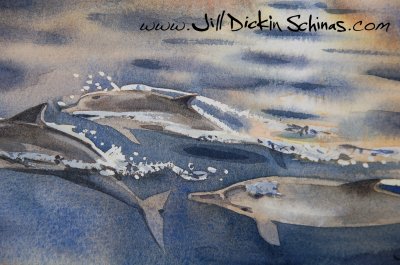 Dolphins at Sunset (detail)
