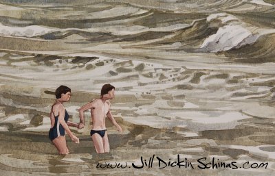 Bathers entering the Water
