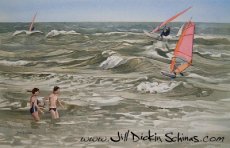 Windsurfers and Bathers