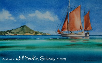 Cherub Setting Sail from Windward